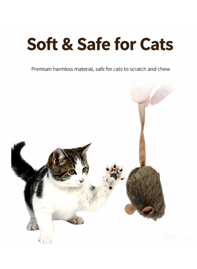 2pcs Interactive Cat Toy With Sound, Simulation Voice, Squeaking Mouse Cat Toy, Cat Toy Pet Teeth Cleaning, Teasing Cat toy, No Battery Realistic Sound Anxiety Relief Durable Bite-resistant - Image 2