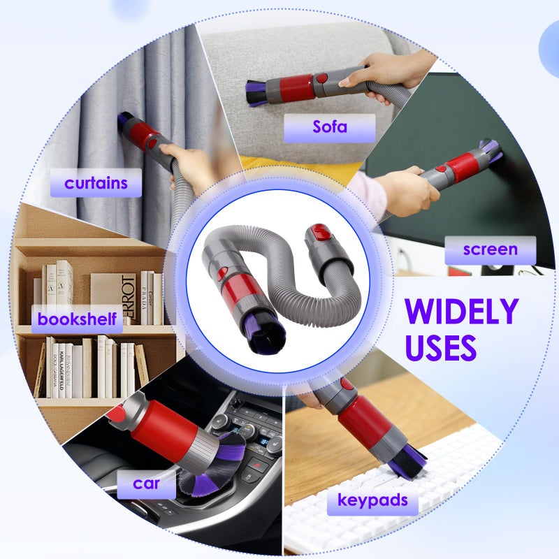 OTTWL Quick-Release Replacement Head Kit Compatible with Dyson V7 V8 V10 V11 V15 Cordless Vacuums for Hardwood Floor Carpets with Flexible Extension Hose and Dust Brush - Image 3