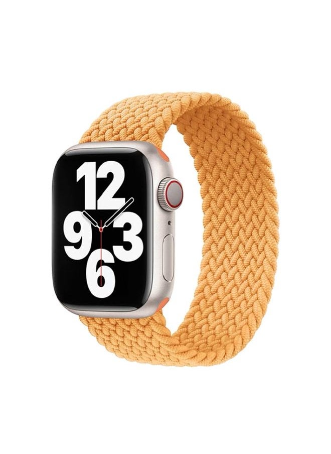 Replacement Strap Nylon Single-turn Braided Watch Band For Apple Watch Ultra 49mm&Watch Ultra 2 49mm / Series 9&8&7 45mm / SE 3&SE 2&6&SE&5&4 44mm / 3&2&1 42mm, Length:M 155mm Milky Beige