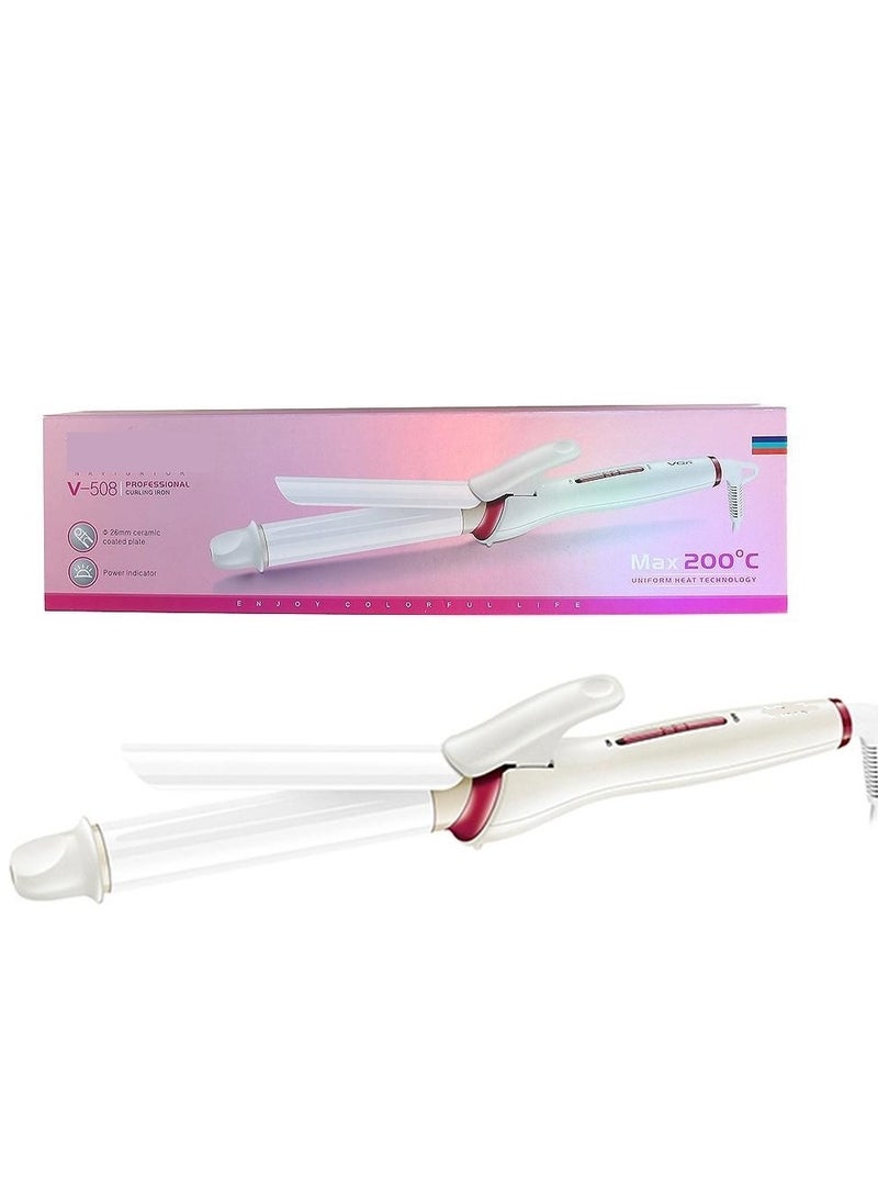 V-508 Curly Hair Iron - Pink/White - Image 3