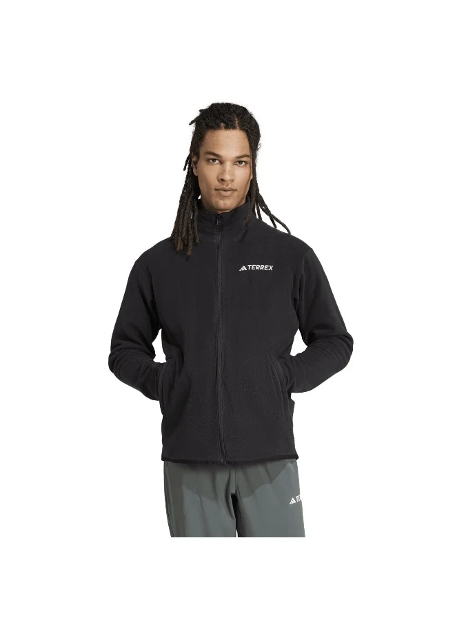 Adidas Mt Ess Fz Fl Black Hiking Polarfleece-Full Zip For Men XS