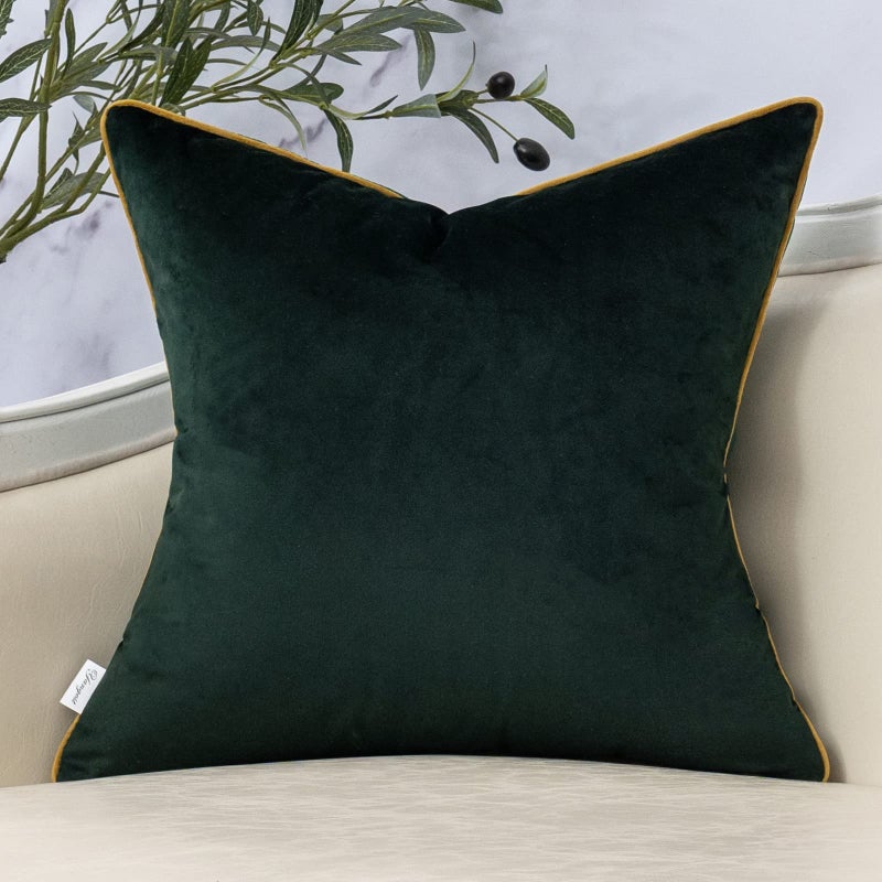 Yangest Green Square Throw Pillow Cover Wavy Velvet Cushion Cover Modern Zippered Pillowcase for Sofa Couch Bedroom Living Room Chair, 18 x 18 Inch - Image 2