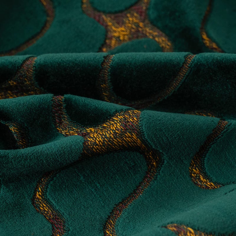 Yangest Green Square Throw Pillow Cover Wavy Velvet Cushion Cover Modern Zippered Pillowcase for Sofa Couch Bedroom Living Room Chair, 18 x 18 Inch - Image 3