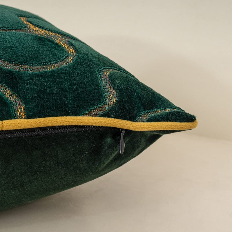 Yangest Green Square Throw Pillow Cover Wavy Velvet Cushion Cover Modern Zippered Pillowcase for Sofa Couch Bedroom Living Room Chair, 18 x 18 Inch - Image 4