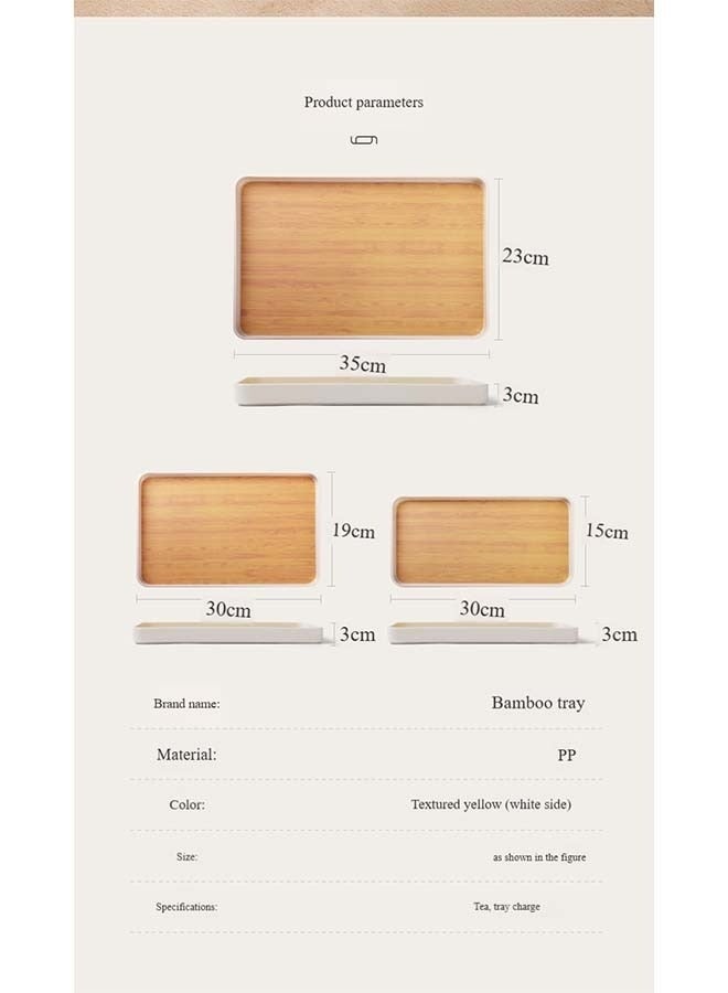 Bukela Set of 3 Melamine Trays for Serving Tea and Coffee Rectangular Serving Platter Set, Food Serving Trays for Party Entertaining(Wood color) - Image 4