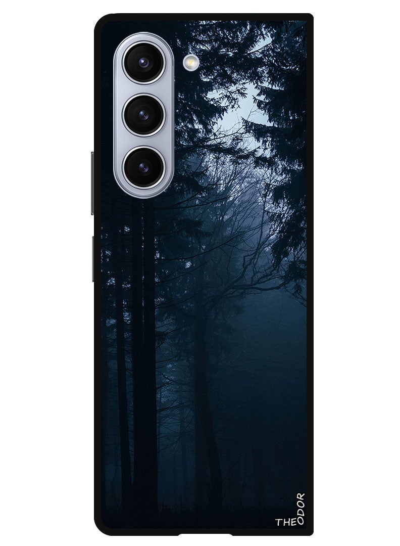 Theodor غطاء واقي مضاد للخدش ومقاوم للصدمات لجهاز سامسونج جالاكسي زد فولد 6 لون ضباب الغابة الداكنة - Image 1