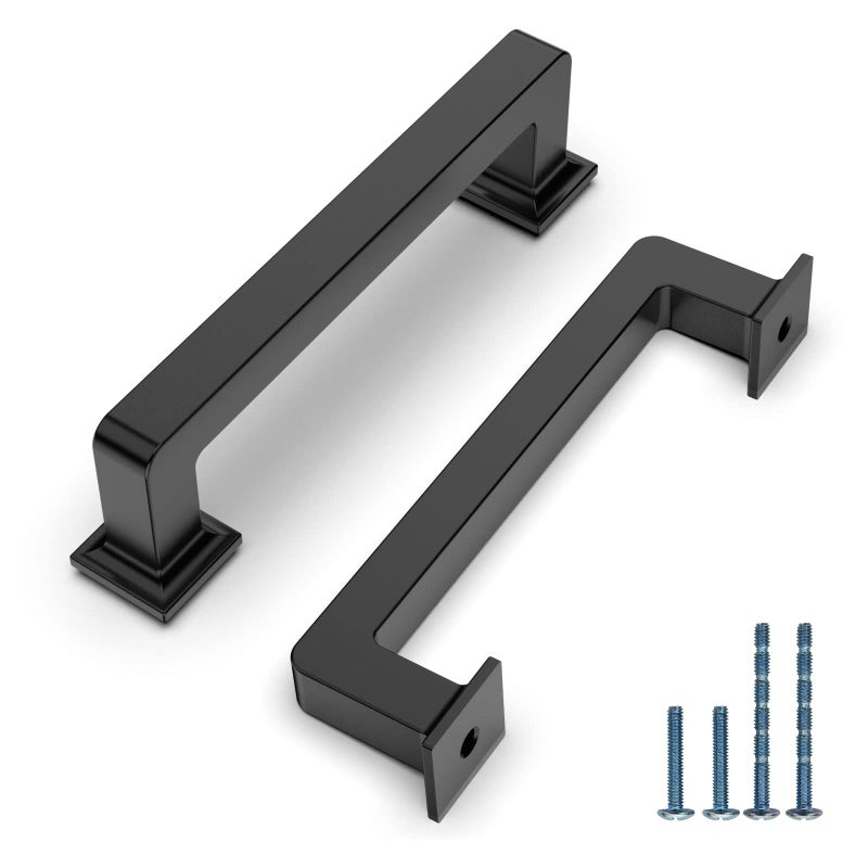 Knoklock 10 Pack 3.75 Inch(96Mm) Kitchen Cabinet Handles Matte Black Cabinet Pulls Kitchen Cabinet Hardware Drawer Pulls For Dresser Cupboard Wardrobe - Image 1