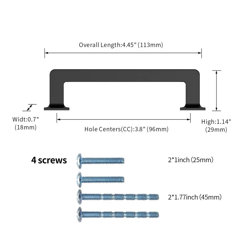 Knoklock 10 Pack 3.75 Inch(96Mm) Kitchen Cabinet Handles Matte Black Cabinet Pulls Kitchen Cabinet Hardware Drawer Pulls For Dresser Cupboard Wardrobe - Image 3