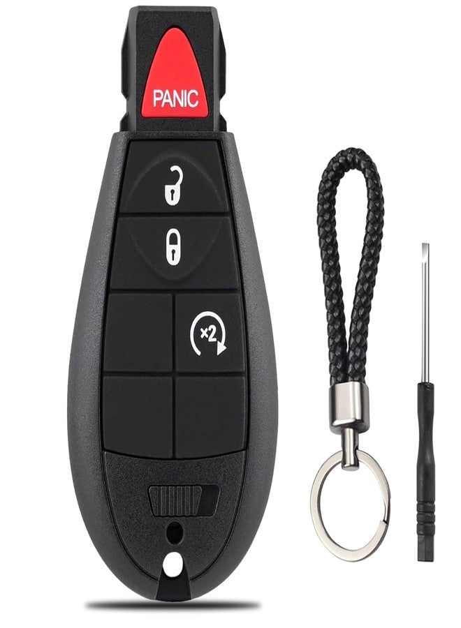 JJCHQ Key Fob Case Replacement for Dodge Ram 1500 2500 3500 4500 5500 2013 2014 2015 2016 2017 2018 2019 2020 2021 GQ4-53T 56046955 Pickup Truck 4 Button Keyless Entry Remote Control Car Key Fob Shell Cover - Image 1