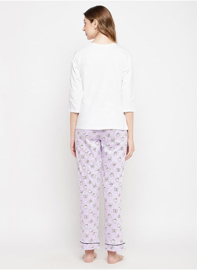 Clovia Cotton Sheep Print Top & Pyjama Set by Styli  - Image 5