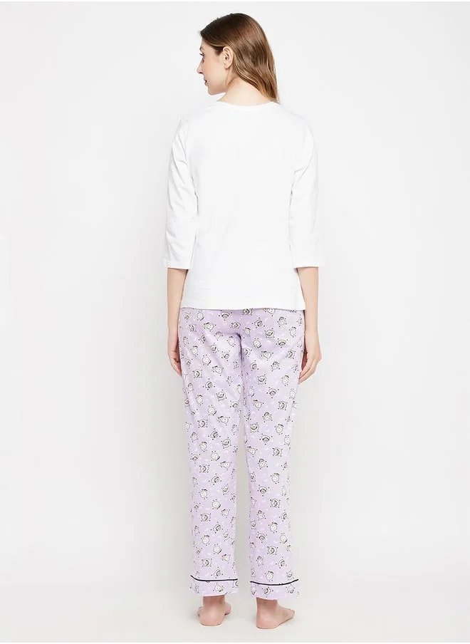 Clovia Cotton Sheep Print Top & Pyjama Set by Styli