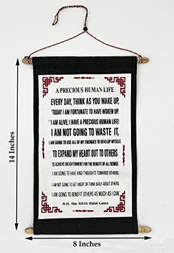 DharmaObjects Dalai Lama Quotes ~ Natural Wooden ~ A Precious Human Life ~ Inspirational Message Wall Decor Hanging (Precious Human Life 1) - Image 2