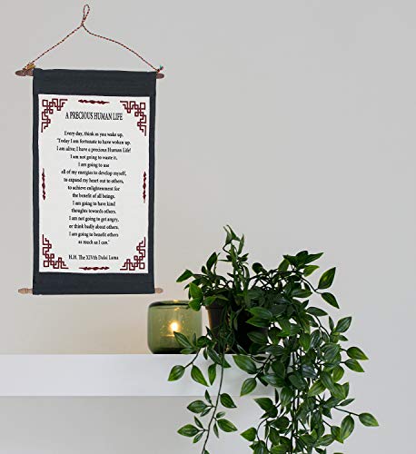 DharmaObjects Dalai Lama Quotes ~ Natural Wooden ~ A Precious Human Life ~ Inspirational Message Wall Decor Hanging (Precious Human Life 1) - Image 4