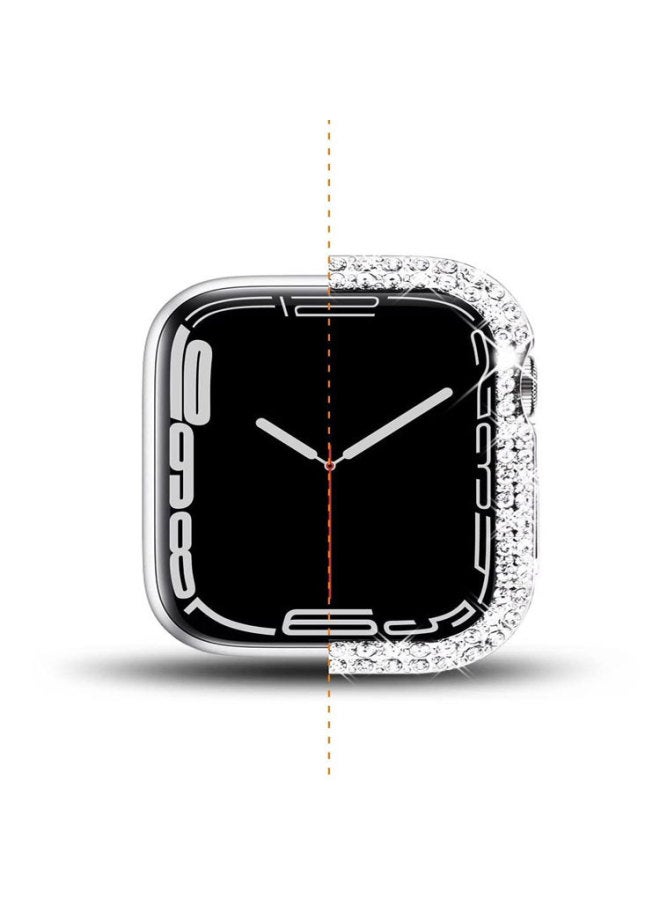 Apple Watch Applewatch7 Protective Cover For Pc Electroplated Double Drill Integrated Tempered Film For Iwach8 Case - Image 5