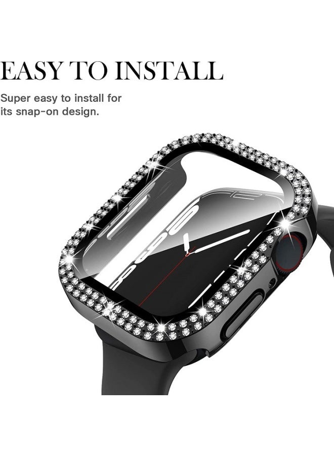 Apple Watch Applewatch7 Protective Cover For Pc Electroplated Double Drill Integrated Tempered Film For Iwach8 Case - Image 4