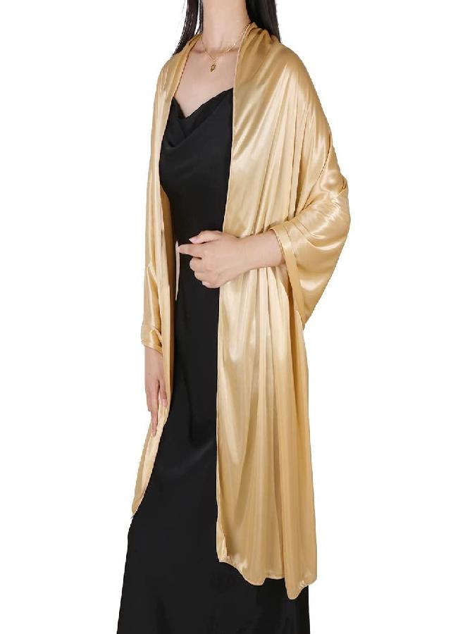 Ladiery Silky Satin Shawls and Wraps for Women Evening Dress, Lightweight Long Bridal Elegant Bright Wedding Stole - Image 1