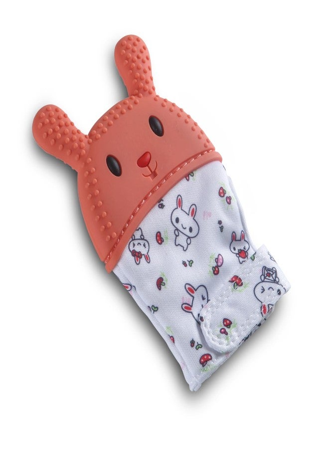 BabyMoo Orange Silicone Teething Mitten Soothing Infant Teething Mitten Glove With Adjustable Strap,Crinkle Sound&Textured Silicone To Soothe Sore&Swollen Gums Age 3 Months And Up - Image 1