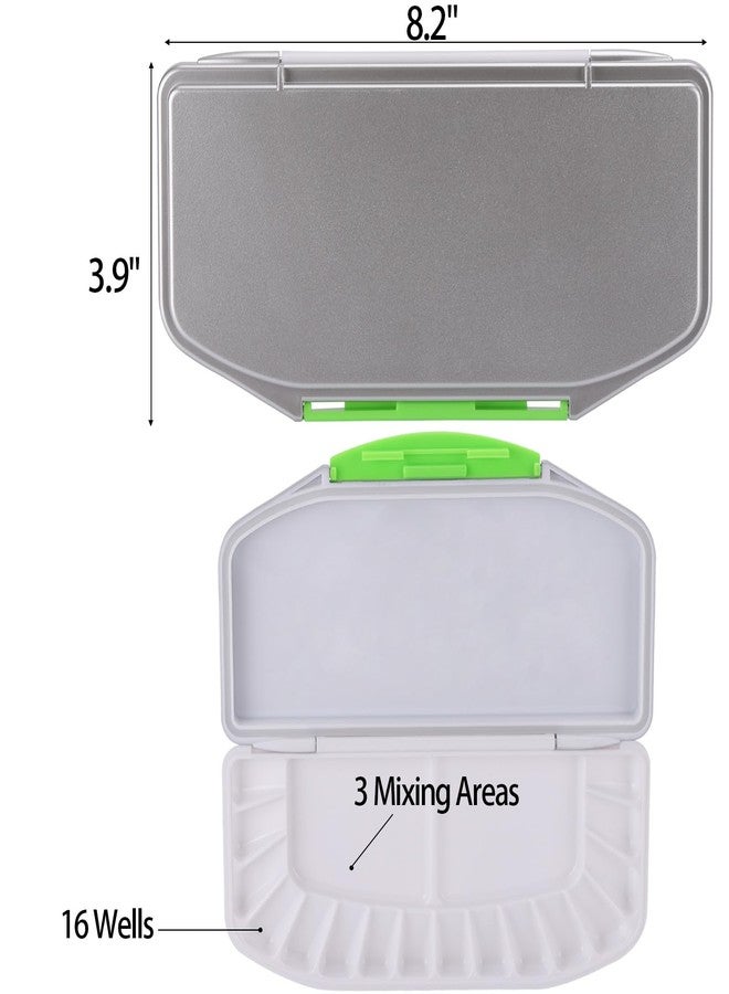 Tecbeauty Airtight Watercolor Palette with Lid, 16 Wells and 2 Mixing Areas - Image 2