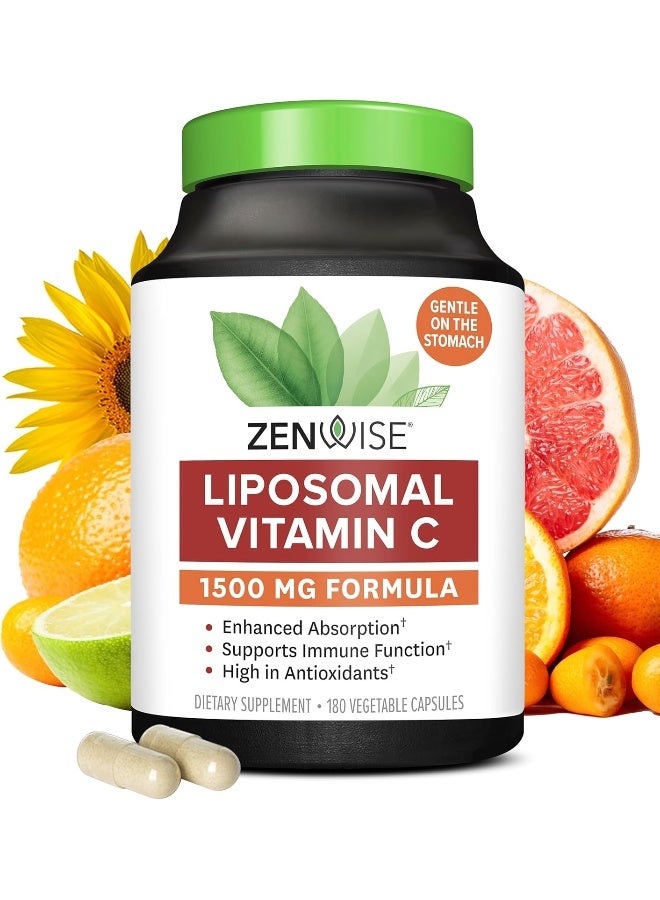 Zenwise Health - Liposomal Vitamin C With Quali-C 1000 Mg. 180 Vegetarian - Image 1
