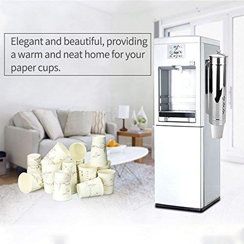 TINTON LIFE Adjustable Stainless Steel Disposable Paper Plastic Cup Dispenser with Cover Water Coffee Holder Fits 4oz to 7oz Flat Cup Size - Image 3
