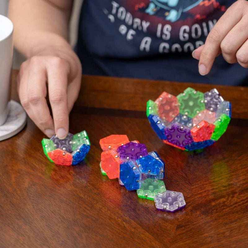 Twiddler Toys 32 Pcs Magnetic Fidget Sphere with Storage Bag  20 Hexagons and 12 Pentagons Multicolor  Satisfying Magnet Desk Toy for Adults - Image 3