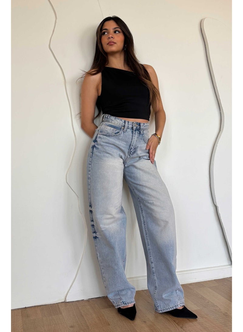 CIZARO Barrel - Flex Waist Ice Vintage Blue Jeans  - Image 1