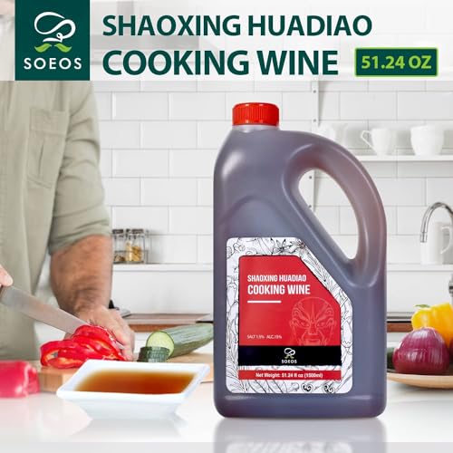 Soeos Shaoxing Cooking Wine, 51.24oz (1500ml), Chinese Cooking Wine, Shaoxing Hua Diao Cooking Wine, Premium Cooing Wine for Asian-Style Cooks - Image 3