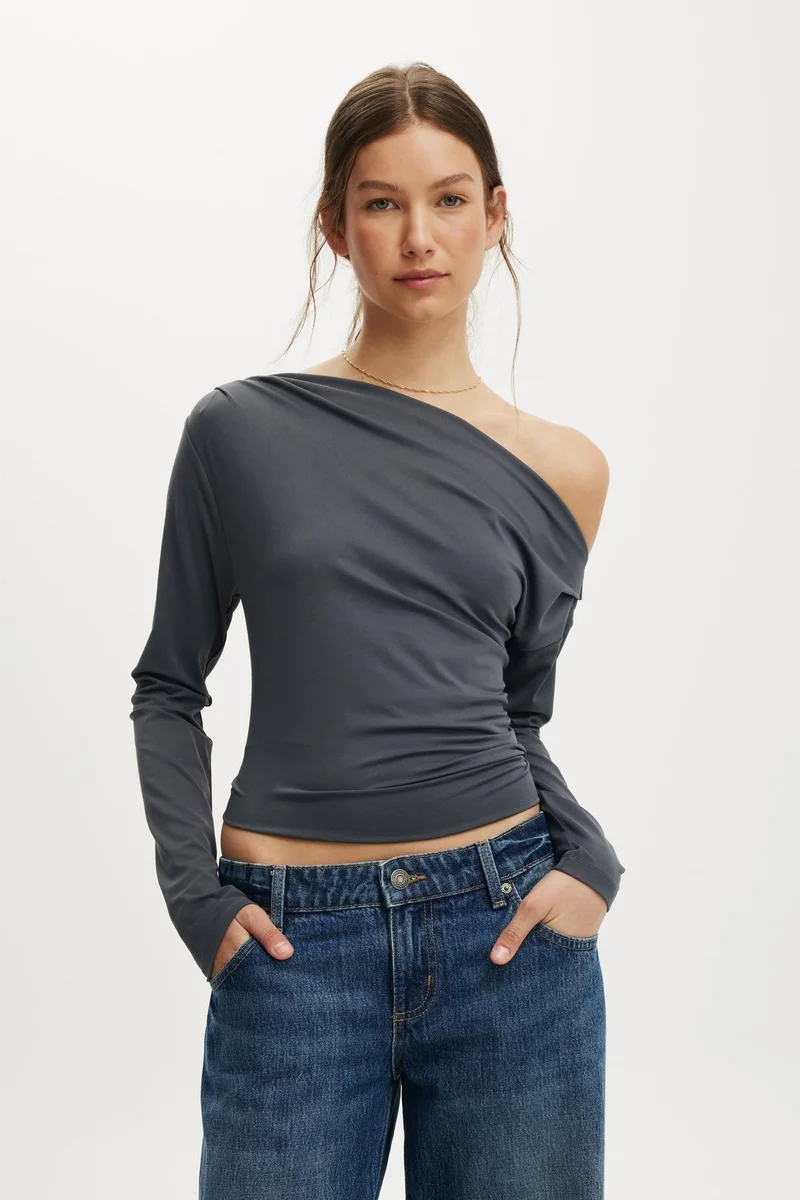 GEORGIE OFF SHOULDER LONG SLEEVE TOP