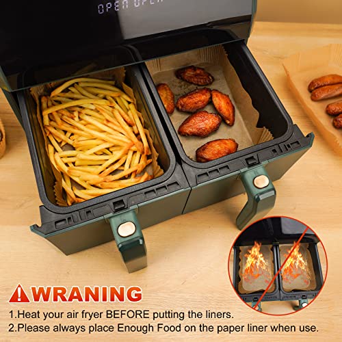ctizne Air Fryer Liners Disposable - 150Pcs 8In Rectangle Parchment Paper for Air Fryer Non-Stick Airfryer Basket Liners for Steamer Microwave Oven - Image 5