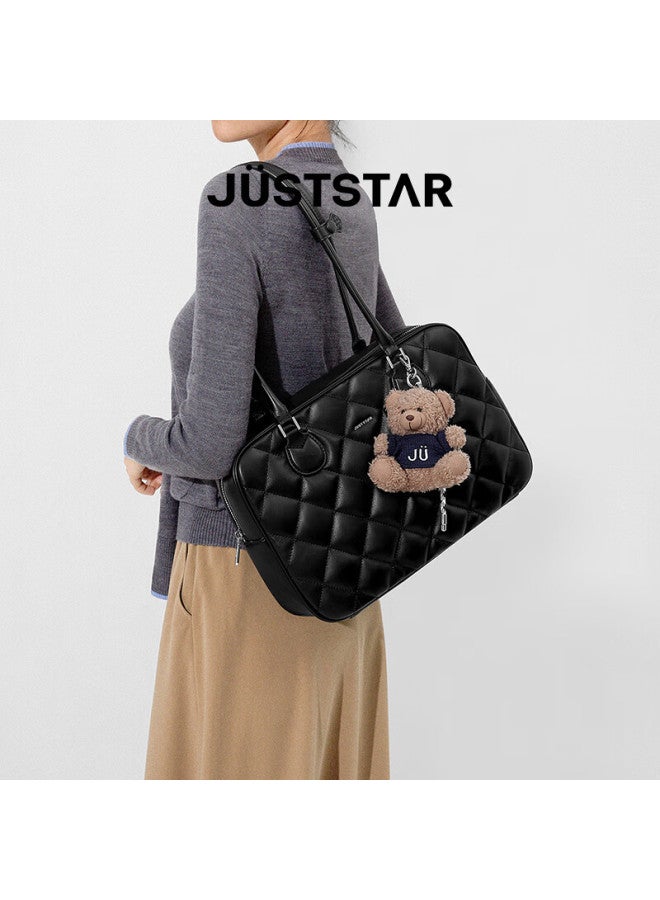 Just Star حقيبة توست نسائية، حقيبة جديدة بسعة كبيرة، حقيبة بوسطن، هدية عيد ميلاد - Image 1