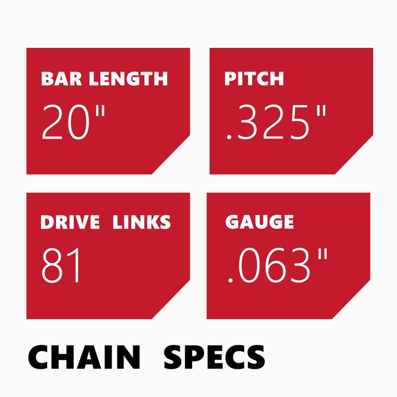 KAKEI Chainsaw Chain 20 Inch .325" Pitch .063" Gauge 81 Drive Links- 26RS 81 Fits Stihl (PRE 2023 .063" Gauge) MS291, MS271 Farm Boss, MS261-36390050081, V81 (3 Chains) - Full Chisel - Image 4