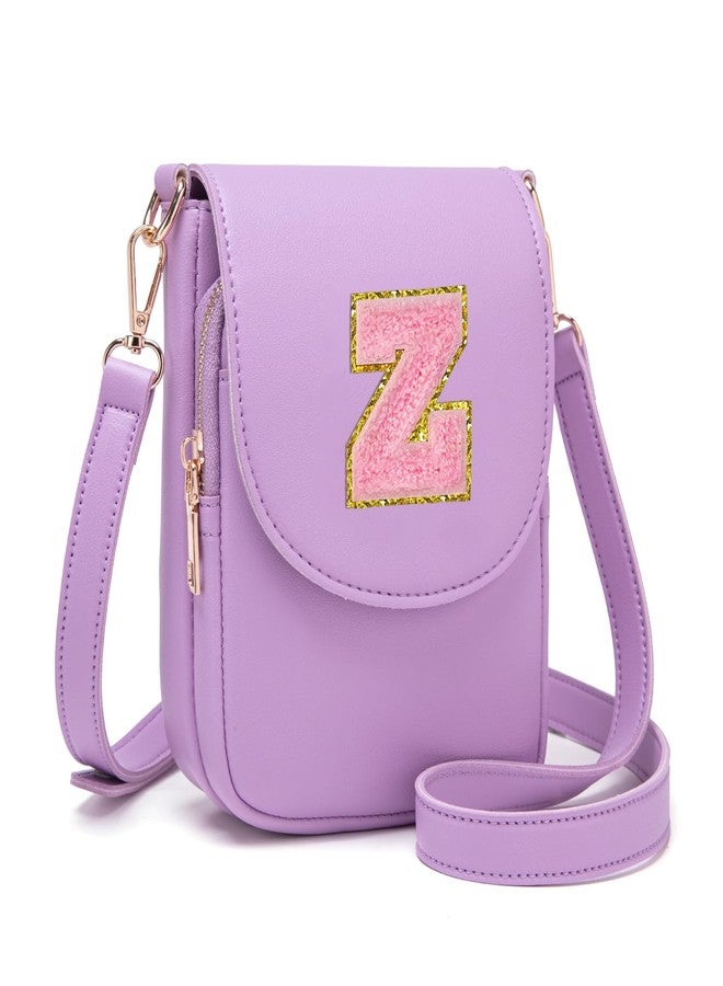 Viverte 6 7 8 9 10 11 12 13 14 Year Old Girl Birthday Gift Ideas Initial Crossbody Purse for Teen Girls Kids Shoulder Bag (Lavender Z) - Image 1