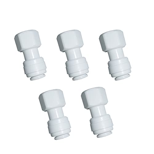 YZMSZ Straight 3/8" Female Thread to 3/8" OD Tube Quick Connector Tubing Fittings for Water Purifiers Filters Reverse Osmosis Systems accessories,5pcs. - Image 5