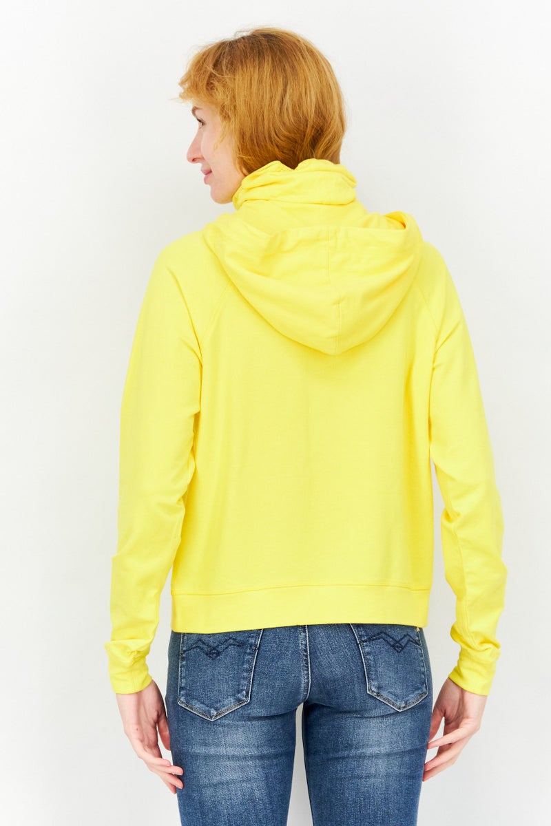 BAM By Betsy & Adam Women Hoodie With Built In Mask Sweatshirt, Yellow - Image 2