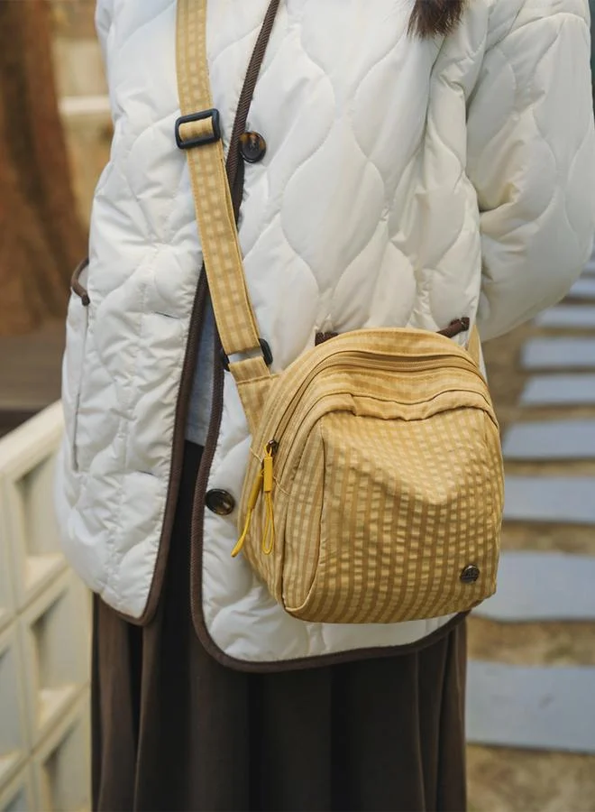 Take Two Yellow Checkered Crossbody Bag