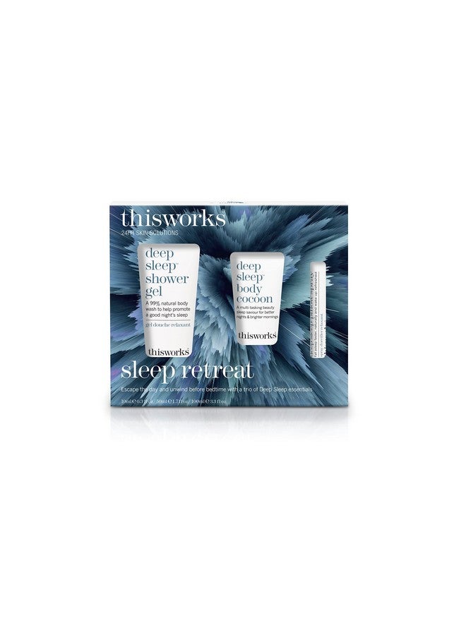 ThisWorks thisworks Sleep Retreat Box Gift Set: Deep Sleep Pillow Spray, Body Moisturizer and Shower Gel. Travel set to Promote Sleep with Lavender, Camomile and Vetivert  - Image 1