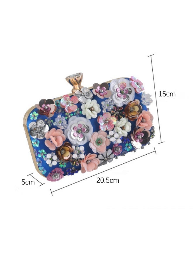 Women Clutches Flower Evening Handbag Chain Strap Shoulder Bag - Image 4