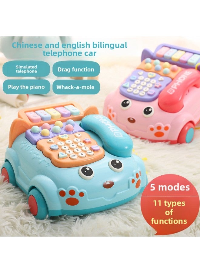 Children's Toy Mobile Phone Puzzle Early Education Male 0-3 Years Old Girl Telephone Simulation Baby Call With Hand-Color:Early Education Telephone 【pink】 Battery Version - Image 2