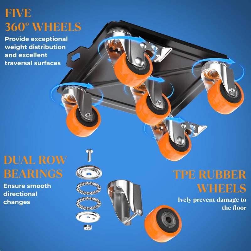 VALTAVO 2000 lb Capacity - Heavy Duty Furniture Movers with Wheels and Moving Dolly, Includes Furniture Lifter Jacks Tool Set, Gliders, Sliders, 5 Rollers Casters Cart. Easily Move Furniture, Piano, Equipment - Image 3