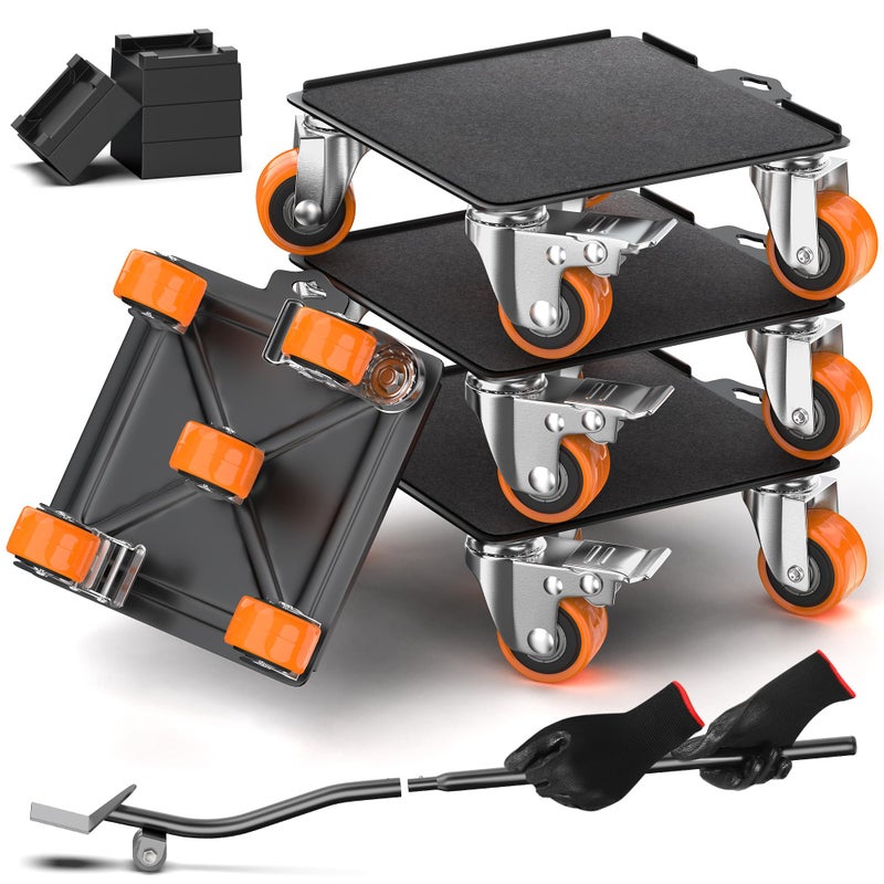 VALTAVO 2000 lb Capacity - Heavy Duty Furniture Movers with Wheels and Moving Dolly, Includes Furniture Lifter Jacks Tool Set, Gliders, Sliders, 5 Rollers Casters Cart. Easily Move Furniture, Piano, Equipment - Image 1