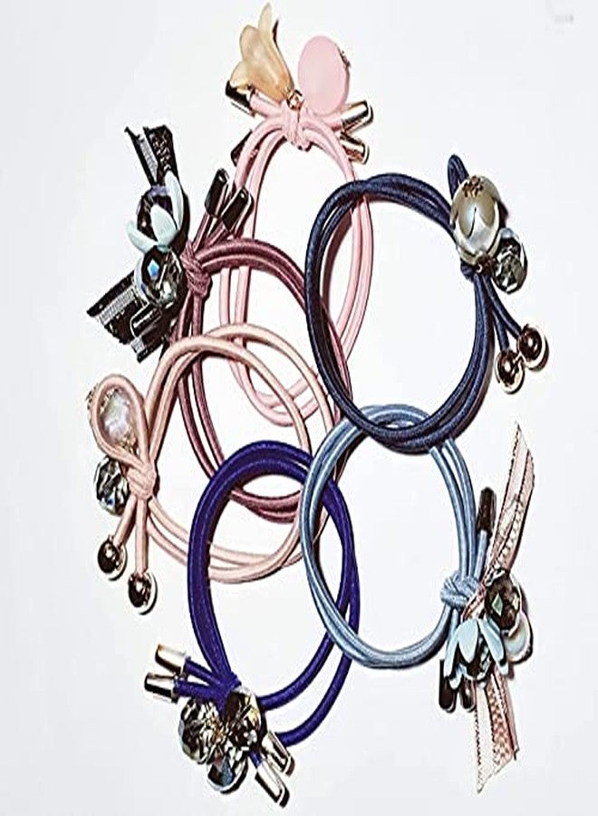 imioxo Hair Rubber Bands for Girls Pack of 6 Multiple Color - Image 2