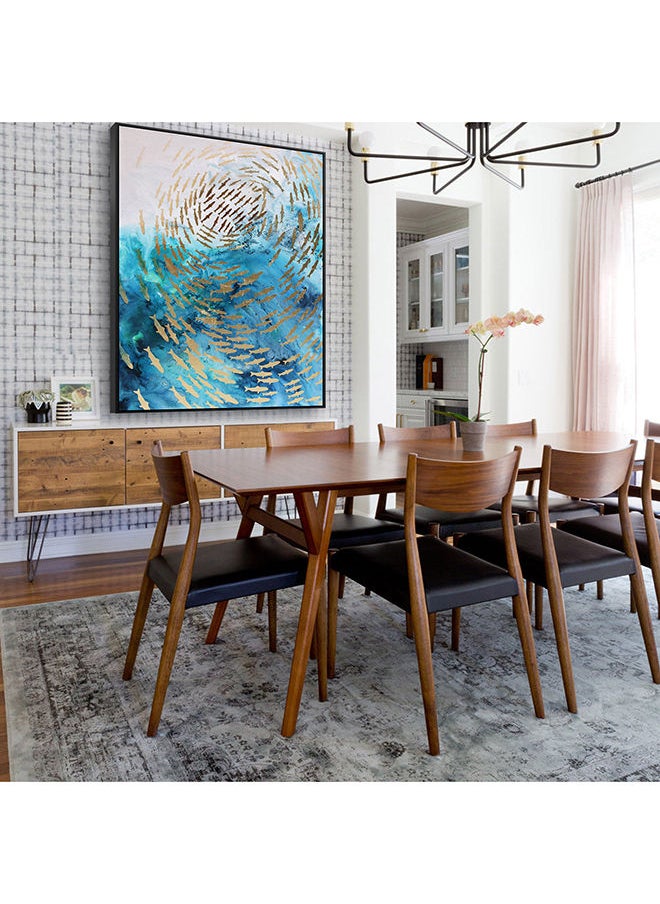 ebarza Golden Whirl Hand Painted Art Painting With Frame 130X90 Cm  - Image 1