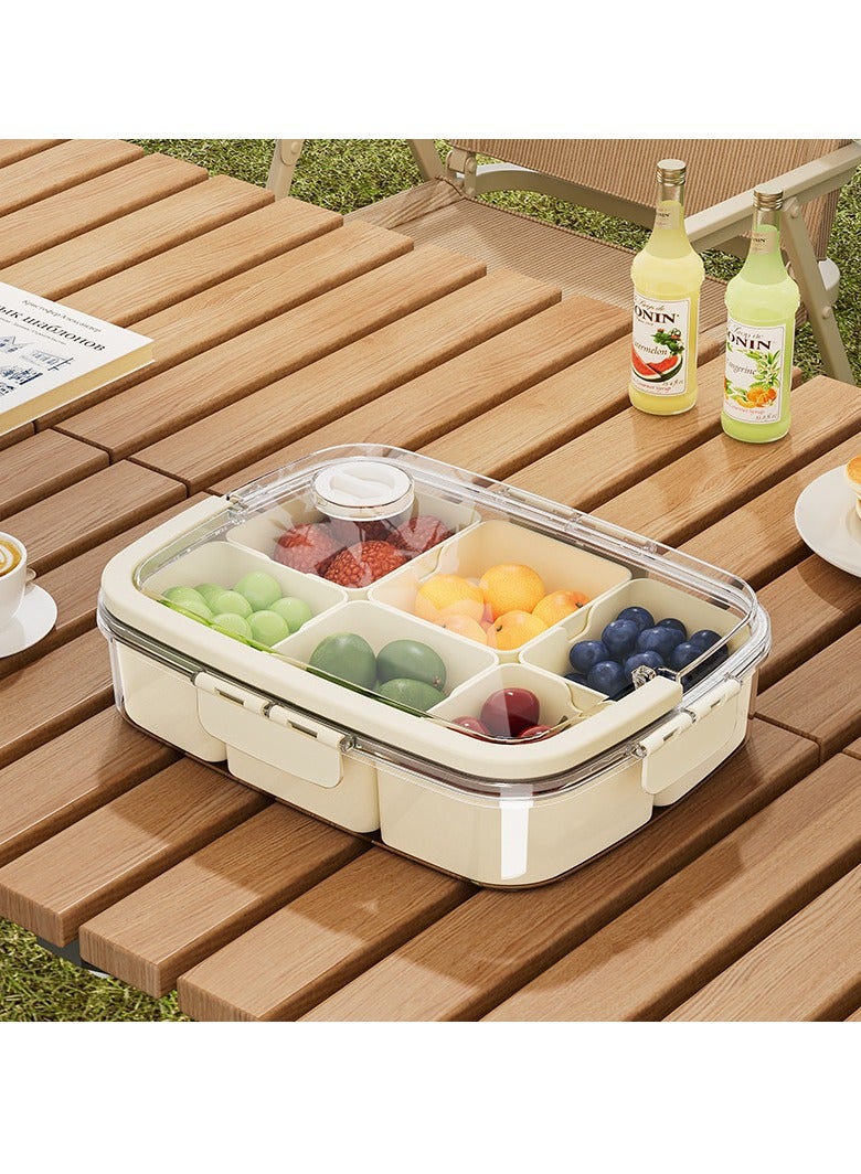 Hihonor Crisper Fresh Food Container With Lid And Handle Portable Snack Container For Picnics And Parties Can Be Used For Picnics Everyday Food Storage Portable Bento 1 Pack - Image 1