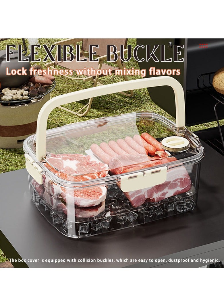 Hihonor Crisper Fresh Food Container With Lid And Handle Portable Snack Container For Picnics And Parties Can Be Used For Picnics Everyday Food Storage Portable Bento 1 Pack - Image 2