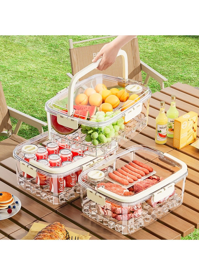 Hihonor Crisper Fresh Food Container With Lid And Handle Portable Snack Container For Picnics And Parties Can Be Used For Picnics Everyday Food Storage Portable Bento 1 Pack - Image 4