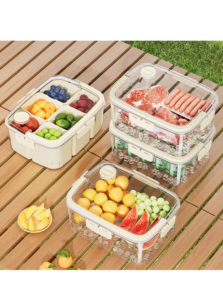 Hihonor Crisper Fresh Food Container With Lid And Handle Portable Snack Container For Picnics And Parties Can Be Used For Picnics Everyday Food Storage Portable Bento 1 Pack - Image 5