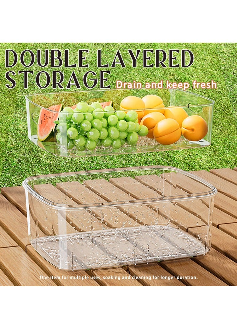 Hihonor Crisper Fresh Food Container With Lid And Handle Portable Snack Container For Picnics And Parties Can Be Used For Picnics Everyday Food Storage Portable Bento 1 Pack - Image 3