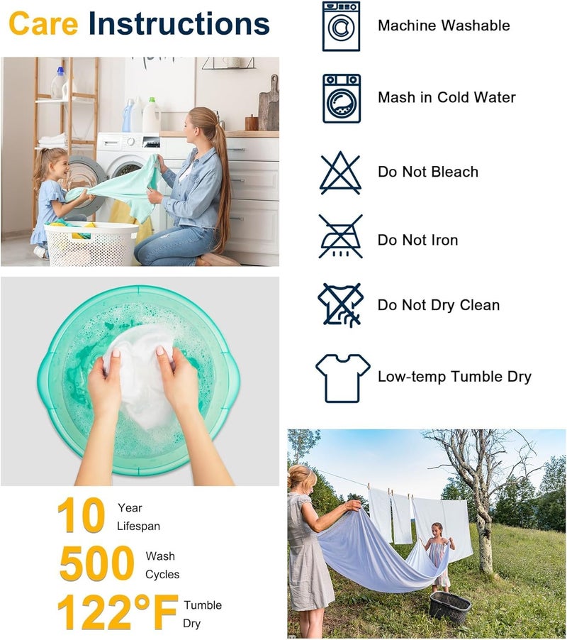 9villa Mattress Protector | Waterproof Super Soft Terry Cotton Breathable Lycra Elastic Fitted Style Mattress Protector for Family, Hotel, Hospital, 1 PC (72 x 78 Inch, Super King Size, White) - Image 5