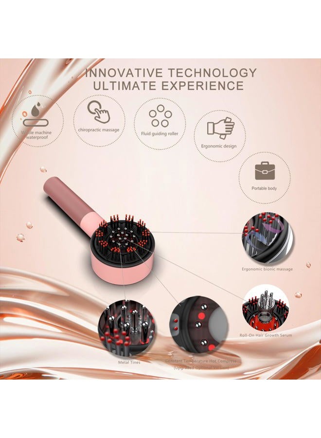 Bonshocon Hair Massager Scalp - Handheld Electric Scalp Massager with Oil Dispenser, Cordless Massager Brush for Hair Head Scalp, Poartable Waterproof Hair Massager Scalp, Purple+Pink - Image 4