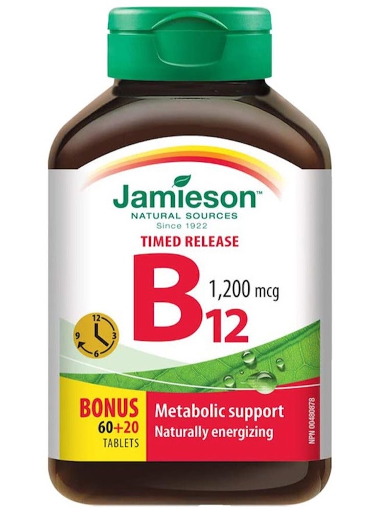 جاميسون جيميسون فيتامين B12 1,200 مكغ إفراز بطيء 60+20 قرص